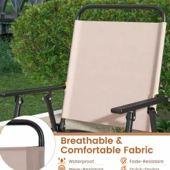 TAGNKULA Outdoor Folding Bar Stool Set of 2/4, Patio Dining Chairs, Outdoor Bar-Height Stools w/Armrests