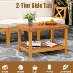 Tangakula 5 Pieces Patio Lounge Chair Set w/Ottomans, Modular Outdoor Lounge Sofa Set for Lawn, Backyard, Poolside (Off White)