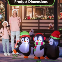 Tangkual Christmas Inflatable Penguins Family,Blow up Xmas Decoration for Living Room