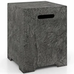 Tangkual Propane Metal Tank Cover, Fire Pit Gas Storage Hideaway Cover with Adjustable Foot Pad
