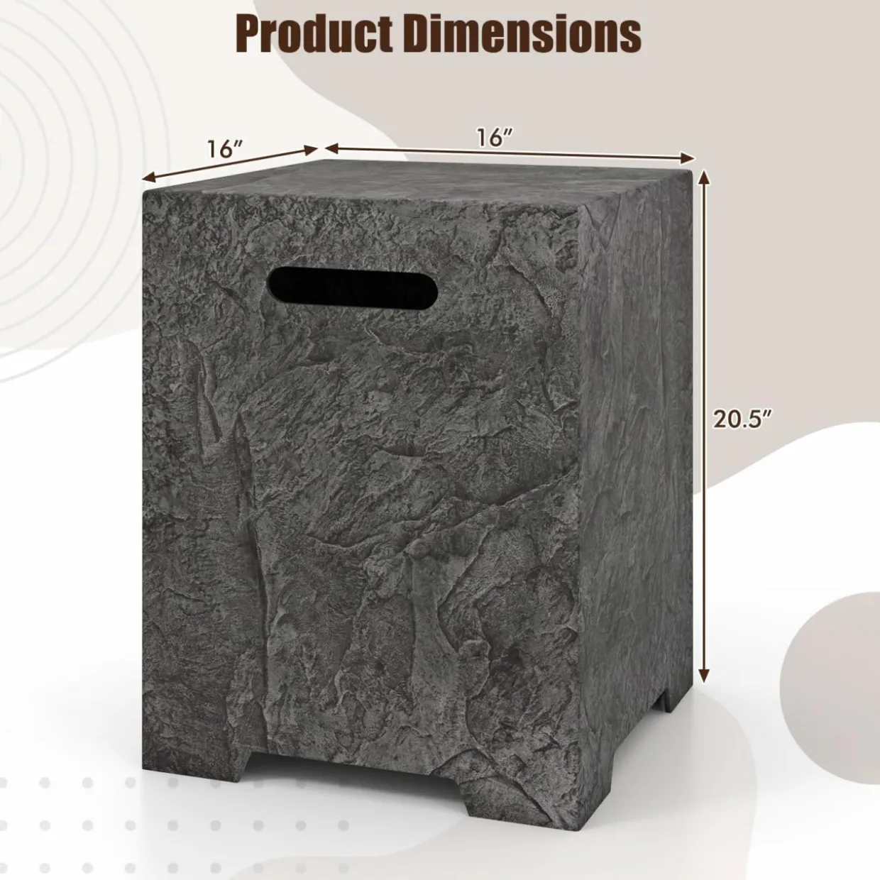 Tangkual Propane Metal Tank Cover, Fire Pit Gas Storage Hideaway Cover with Adjustable Foot Pad