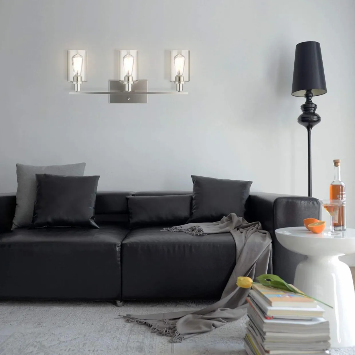 Tangkula 3, 4 Light Wall Lamp, Modern Glass Wall Sconces