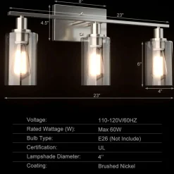 Tangkula 3, 4 Light Wall Lamp, Modern Glass Wall Sconces
