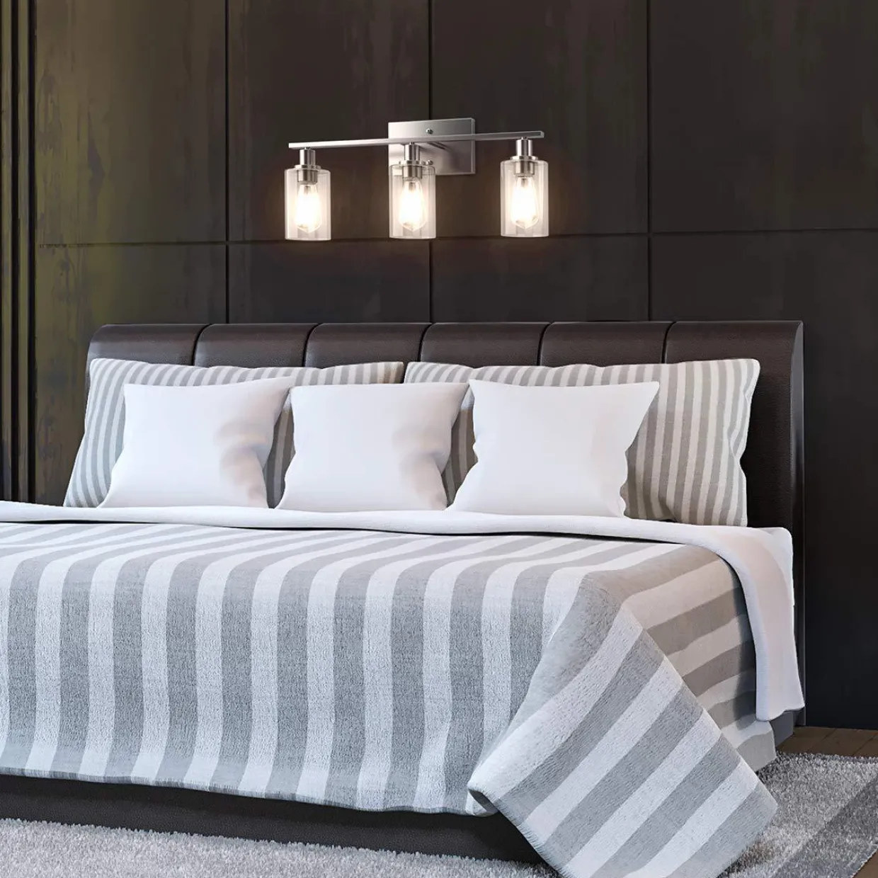 Tangkula 3, 4 Light Wall Lamp, Modern Glass Wall Sconces