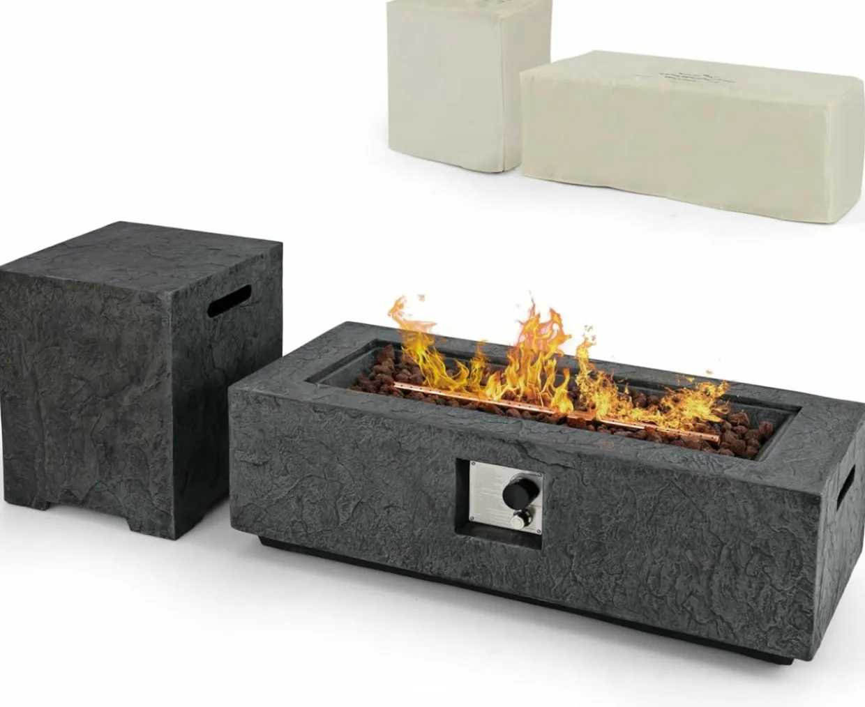 Tangkula 50,000 BTU Fire Pit Table Set, 42.5