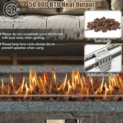 Tangkula 50,000 BTU Fire Pit Table Set, 42.5