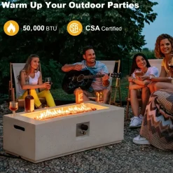 Tangkula 50,000 BTU Outdoor Fire Pit Table, 42