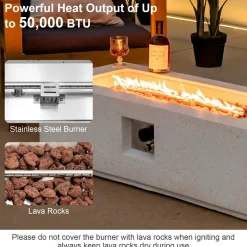 Tangkula 50,000 BTU Outdoor Fire Pit Table, 42