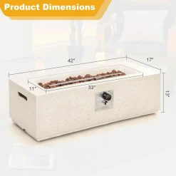 Tangkula 50,000 BTU Outdoor Fire Pit Table, 42