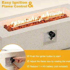 Tangkula 50,000 BTU Outdoor Fire Pit Table, 42
