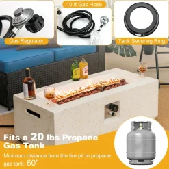 Tangkula 50,000 BTU Outdoor Fire Pit Table, 42