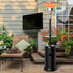 Tangkula 48000 BTU Outdoor Patio Heater with Wheels, Portable Porch Propane Heater