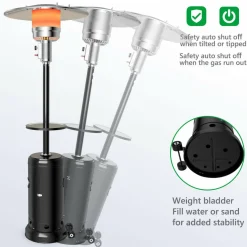 Tangkula 48000 BTU Outdoor Patio Heater with Wheels, Portable Porch Propane Heater