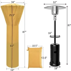 Tangkula 48000 BTU Outdoor Patio Heater with Wheels, Portable Porch Propane Heater