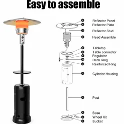 Tangkula 50,000 BTU Outdoor Patio Heater, Porch Propane Heater