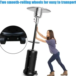 Tangkula 48000 BTU Outdoor Patio Heater with Wheels, Portable Porch Propane Heater