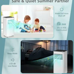 Tangkula 8000 BTU Portable Air Conditioner, with Fan & Dehumidifier Mode