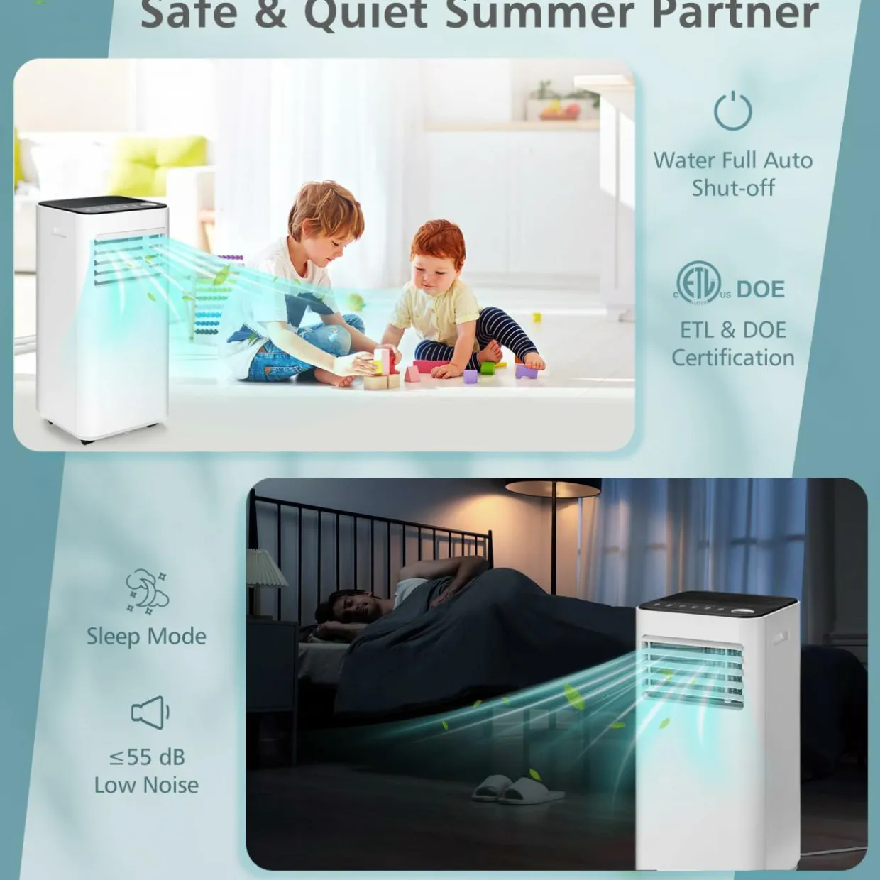 Tangkula 8000 BTU Portable Air Conditioner, with Fan & Dehumidifier Mode