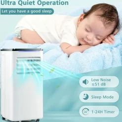Tangkula 8000 BTU Portable Air Conditioner, 3 in 1 AC Cooling Unit with Remote Control