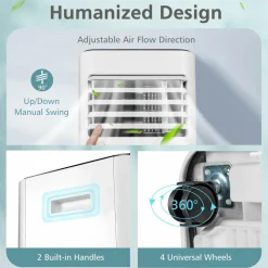 Tangkula 8000 BTU Portable Air Conditioner, with Fan & Dehumidifier Mode