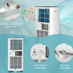 Tangkula 8000 BTU Portable Air Conditioner, with Fan & Dehumidifier Mode