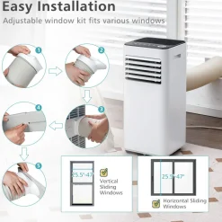 Tangkula 8000 BTU Portable Air Conditioner, with Fan & Dehumidifier Mode
