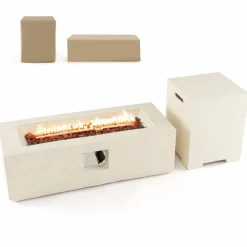 Tangkula 50,000 BTU Propane Fire Pit Table Set, 42
