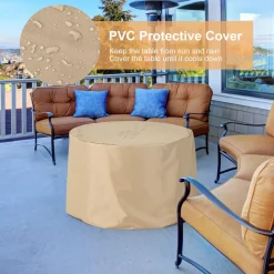 Tangkula 50,000 BTU Propane Gas Fire Pit Table, Patiojoy 36-inch Round Propane Firepit with Removable Lid