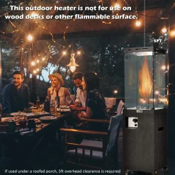Tangkula 41,000 BTU Propane Patio Heater with Waterproof Cover, Outdoor Heater with Lockable Wheels
