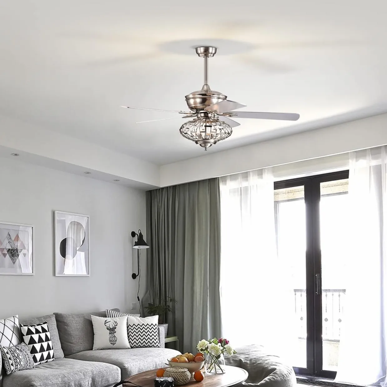 Tangkula 52" Ceiling Fan Lamp, Ceiling Fan with Light and Remote Control, Reversible Fan Blades, 3 Adjustable Wind Speeds