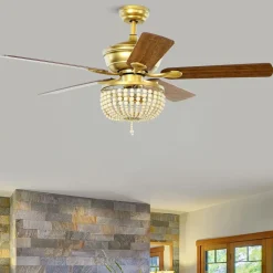Tangkula 52" Ceiling Fan with Lights and Remote Control, Retro Lighting Ceiling Fan with 5 Blades, ETL Certification, 3 Speeds