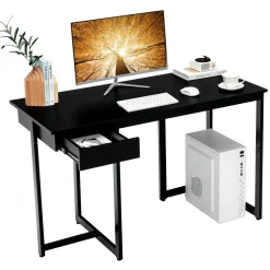 Tangkula 48” Computer Desk with Drawer, Home Office Desk with Sturdy Metal Frame