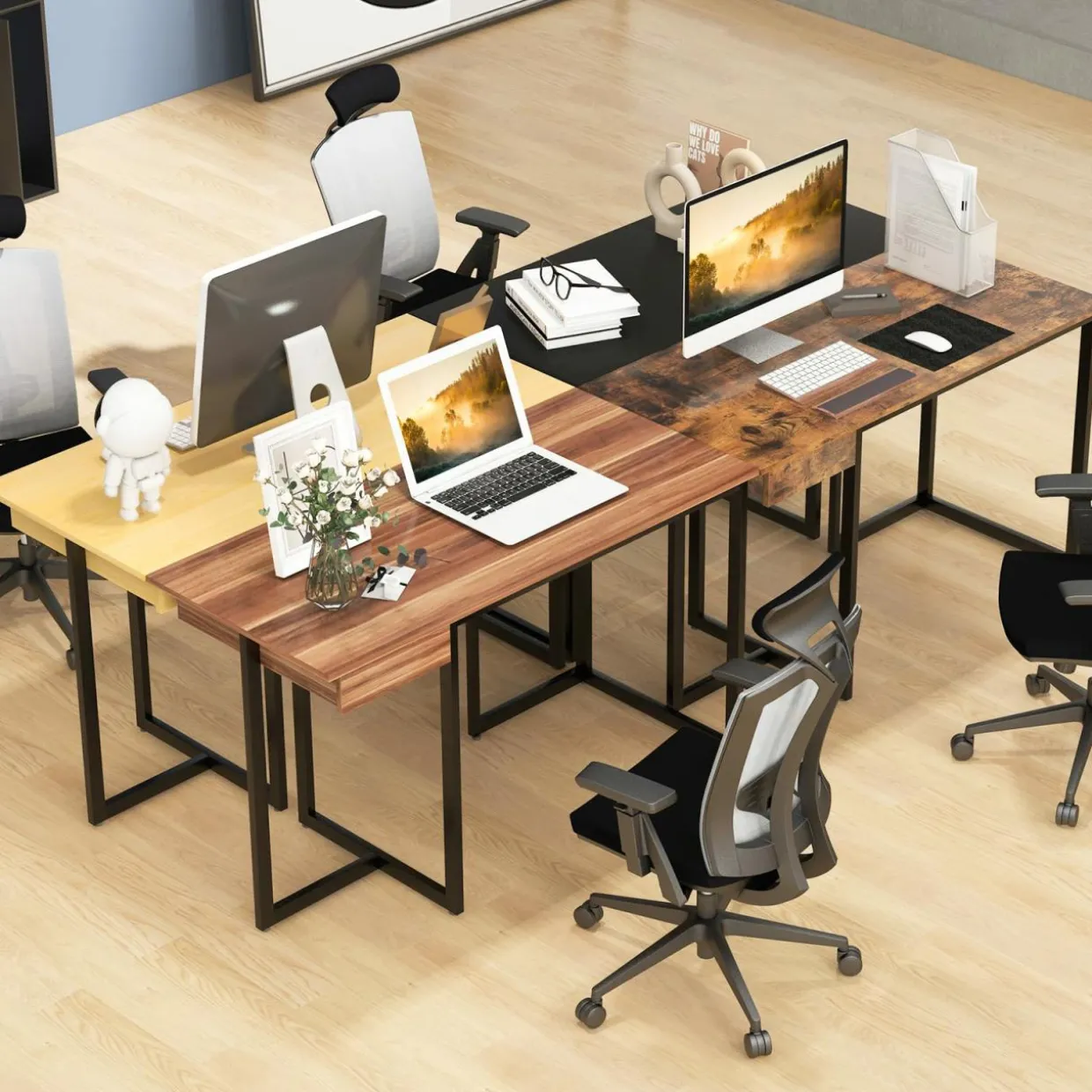 Tangkula 48” Computer Desk with Drawer, Home Office Desk with Sturdy Metal Frame