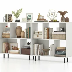 Tangkula 4 Cubby Open Bookcase