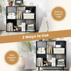 Tangkula 4 Cubby Open Bookcase