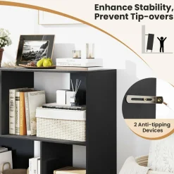 Tangkula 4 Cubby Open Bookcase