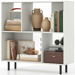 Tangkula 4 Cubby Open Bookcase