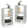 Tangkula 2 Cube Bookcase Set of 2, 2 Shelf Cube Bookshelf with Anti-toppling Device