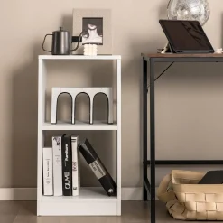 Tangkula 2 Cube Bookcase Set of 2, 2 Shelf Cube Bookshelf with Anti-toppling Device