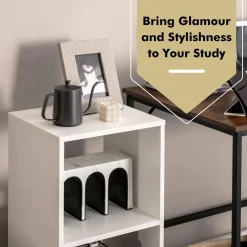 Tangkula 2 Cube Bookcase Set of 2, 2 Shelf Cube Bookshelf with Anti-toppling Device
