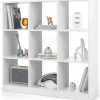 Tangkula 9 Cube Bookshelf, Freestanding 3 Tier Open Bookcase