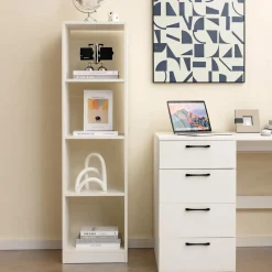 Tangkula 4 Cube Bookshelf, Freestanding 5 Tier Open Bookcase