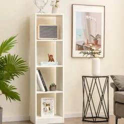 Tangkula 4 Cube Bookshelf, Freestanding 5 Tier Open Bookcase