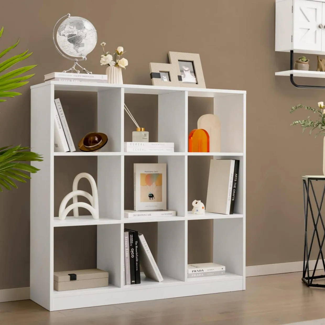 Tangkula 9 Cube Bookshelf, Freestanding 3 Tier Open Bookcase