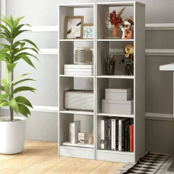 Tangkula 4 Cube Bookshelf, Freestanding 5 Tier Open Bookcase