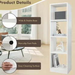 Tangkula 4 Cube Bookshelf, Freestanding 5 Tier Open Bookcase