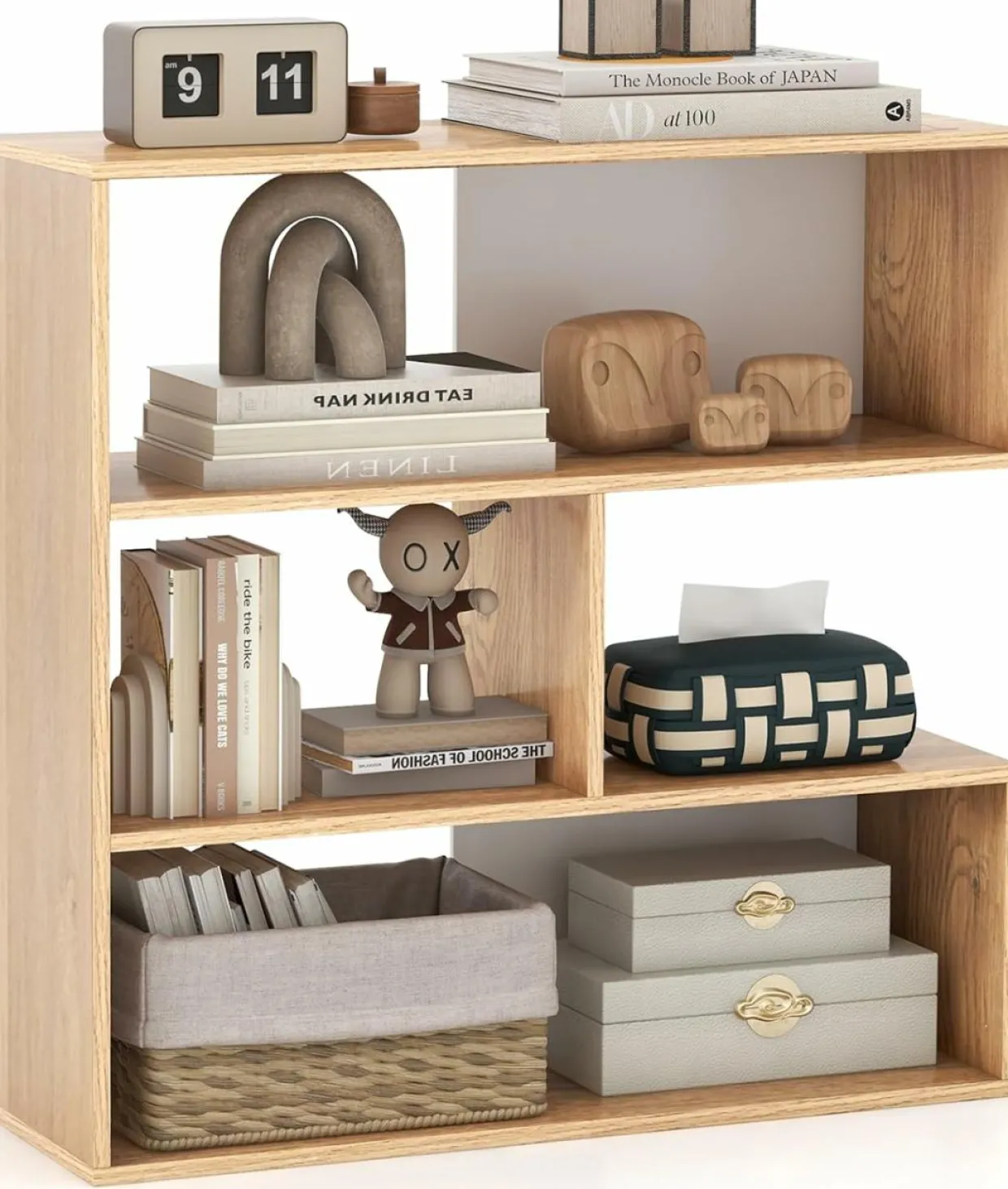 Tangkula 6 Cubes Bookcase, 2-Piece Separable Floor Standing Open Horizontal Bookshelf