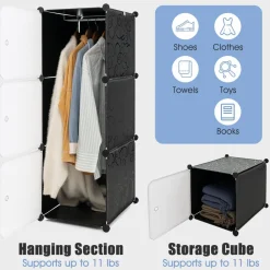 Tangkula 16 Cubes Portable Wardrobe Closet