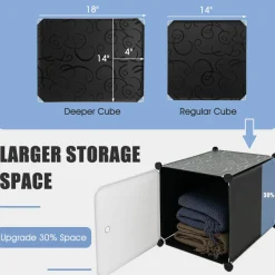 Tangkula 16 Cubes Portable Wardrobe Closet
