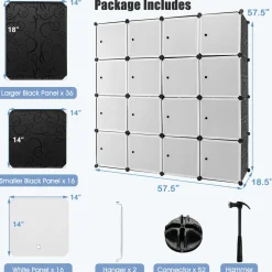 Tangkula 16 Cubes Portable Wardrobe Closet